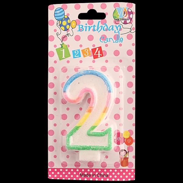 Multicoloured Glitter Wax Candle 0-9 - Preppy Kids (Grand Bazaar)
