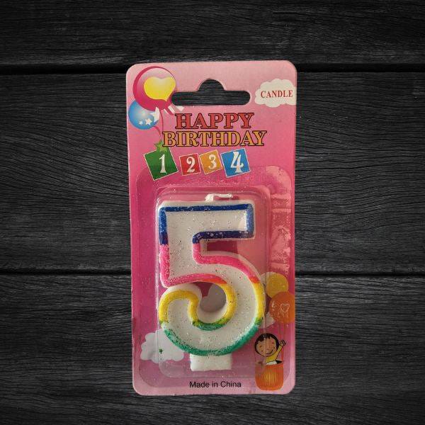 Multicoloured Glitter Wax Candle 0-9 - Preppy Kids (Grand Bazaar)