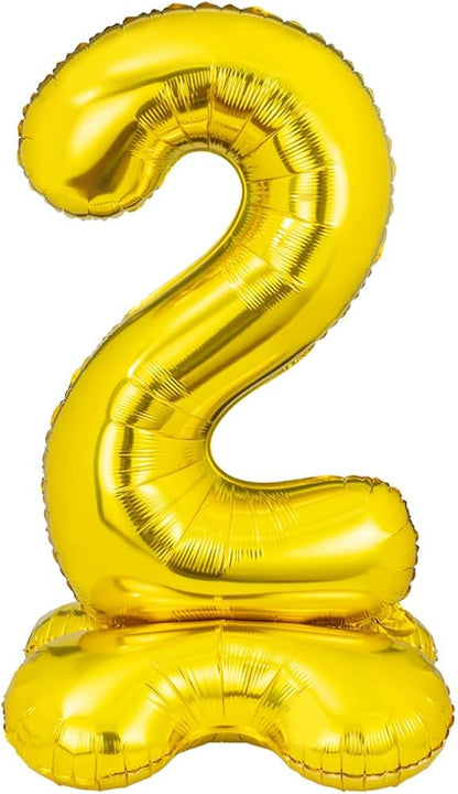 50 inch Pedestal Gold Number Foil Balloon