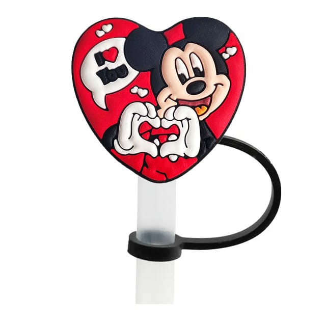 Mickey &amp; Minnie Mouse Straw Cover Caps Toppers for Tumbler