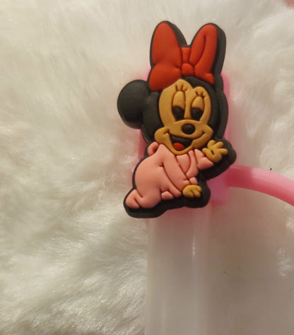 Mickey &amp; Minnie Mouse Straw Cover Caps Toppers for Tumbler