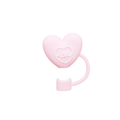 Cute Heart Love Straw Cover Caps Toppers for Tumbler