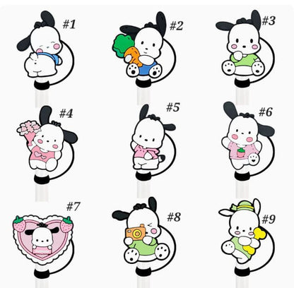 Sanrio Pochacco Straw Cover Caps Toppers for Tumbler