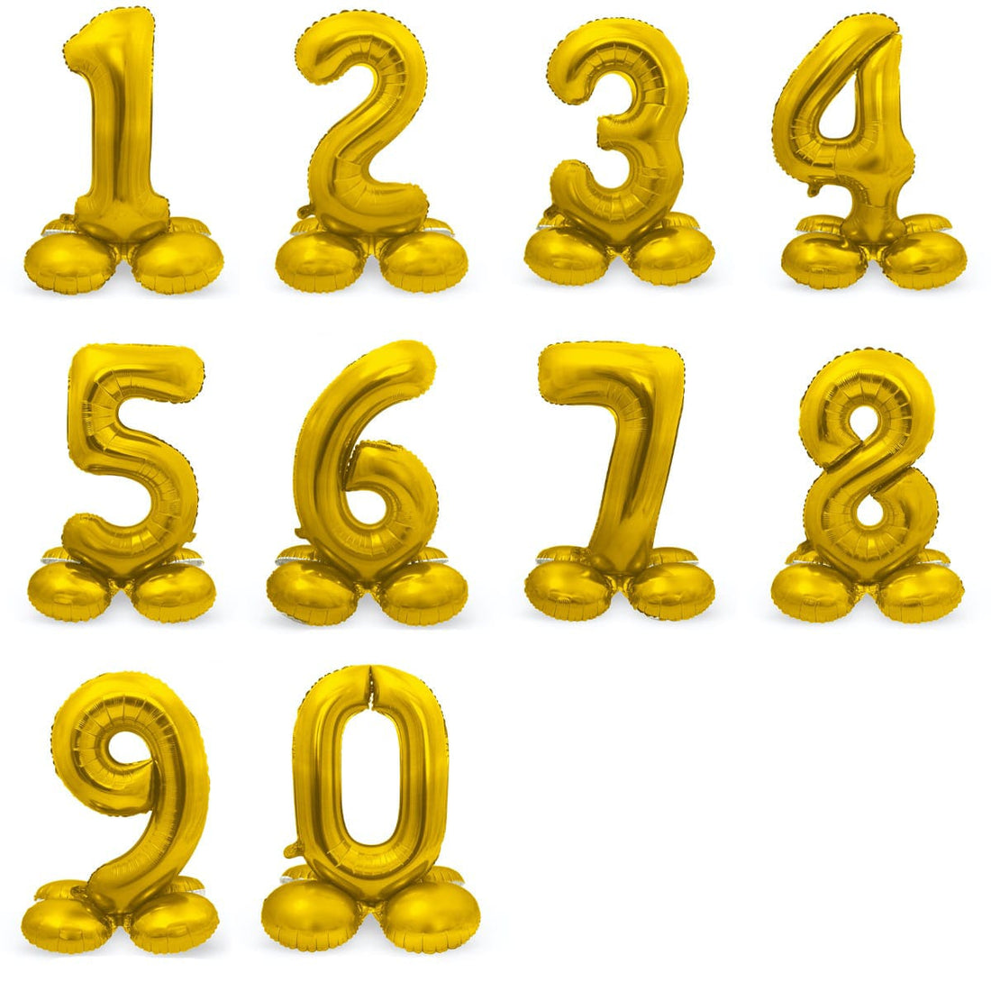 50 inch Pedestal Gold Number Foil Balloon
