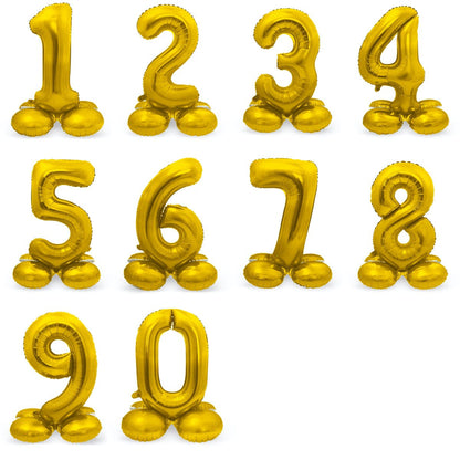 50 inch Pedestal Gold Number Foil Balloon