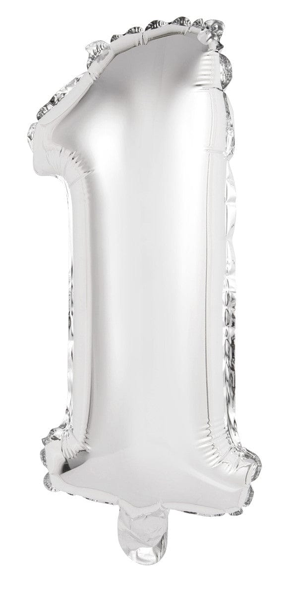 35&quot; Jumbo  Number Silver Foil Helium Balloons (35&quot;).  1 to 9
