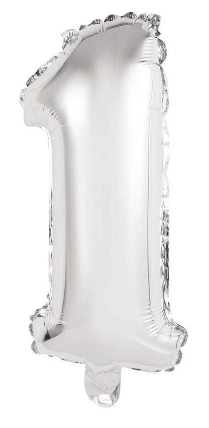 35&quot; Jumbo  Number Silver Foil Helium Balloons (35&quot;).  1 to 9