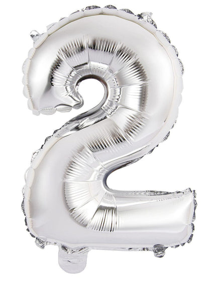 35&quot; Jumbo  Number Silver Foil Helium Balloons (35&quot;).  1 to 9