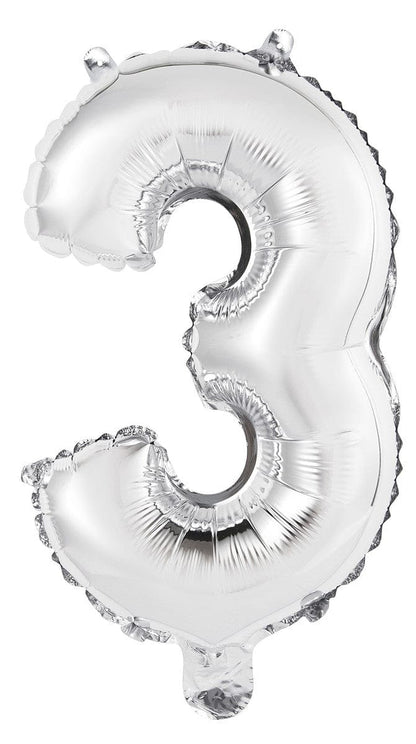35&quot; Jumbo  Number Silver Foil Helium Balloons (35&quot;).  1 to 9