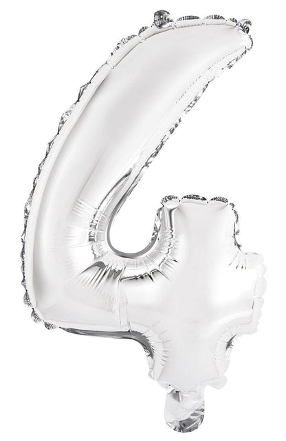 35&quot; Jumbo  Number Silver Foil Helium Balloons (35&quot;).  1 to 9