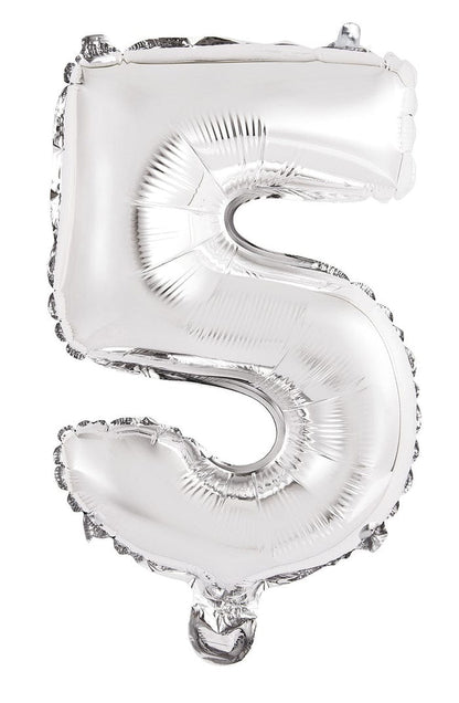 35&quot; Jumbo  Number Silver Foil Helium Balloons (35&quot;).  1 to 9
