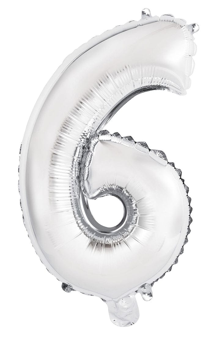 35&quot; Jumbo  Number Silver Foil Helium Balloons (35&quot;).  1 to 9