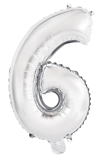 35&quot; Jumbo  Number Silver Foil Helium Balloons (35&quot;).  1 to 9