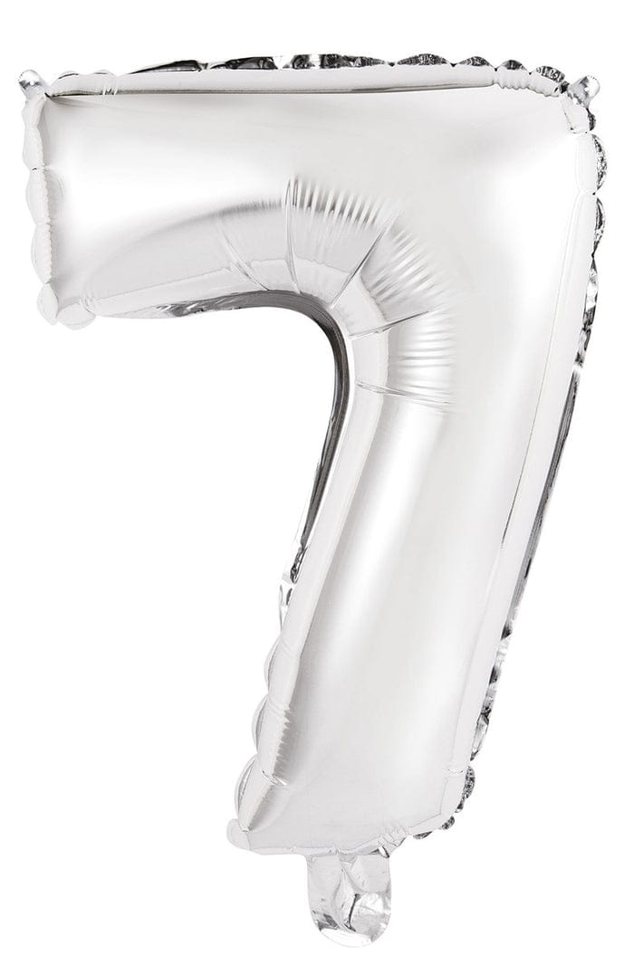 35&quot; Jumbo  Number Silver Foil Helium Balloons (35&quot;).  1 to 9