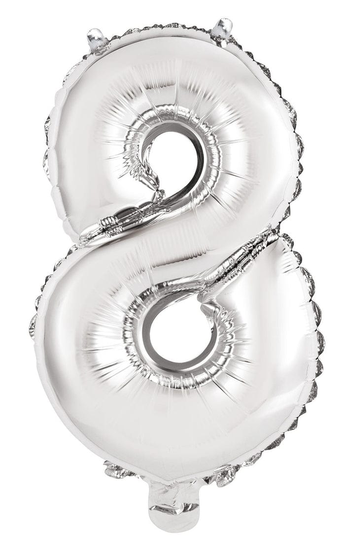 35&quot; Jumbo  Number Silver Foil Helium Balloons (35&quot;).  1 to 9