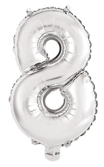 35&quot; Jumbo  Number Silver Foil Helium Balloons (35&quot;).  1 to 9
