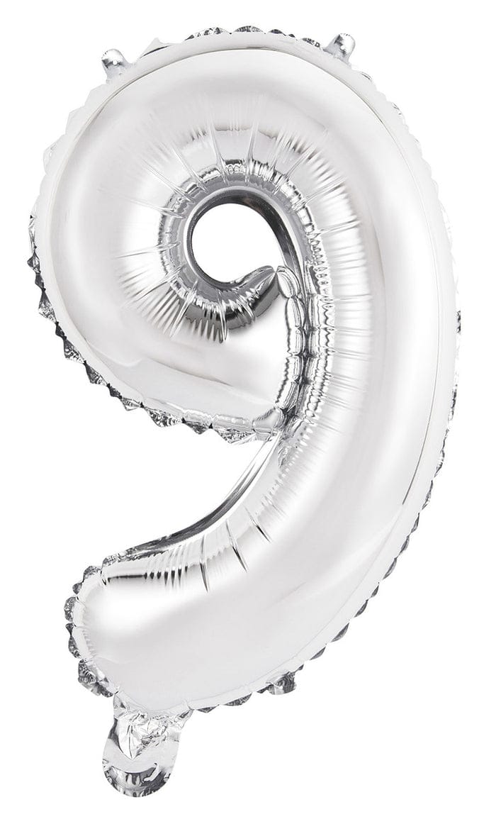 35&quot; Jumbo  Number Silver Foil Helium Balloons (35&quot;).  1 to 9
