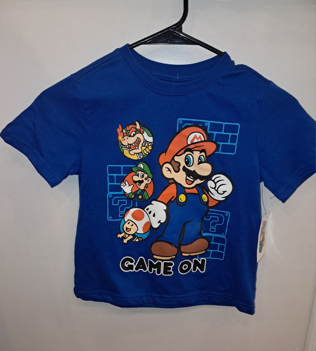 Royal Blue Super Mario &quot;Game On&quot; Tshirt