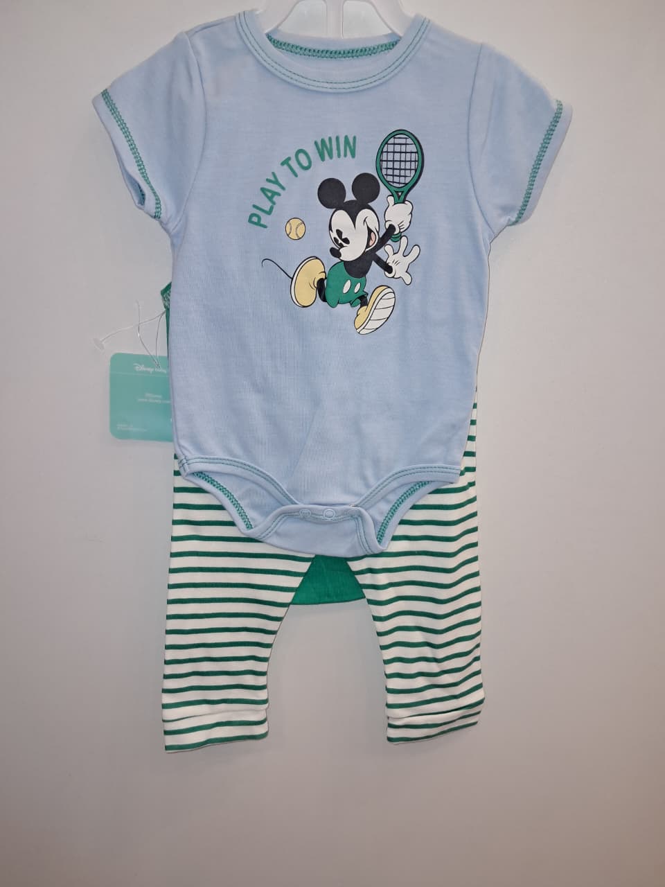 Mickey Mouse &quot;Play To Win&quot; Baby Onesie 3PC Set