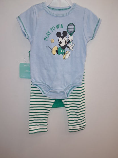 Mickey Mouse &quot;Play To Win&quot; Baby Onesie 3PC Set