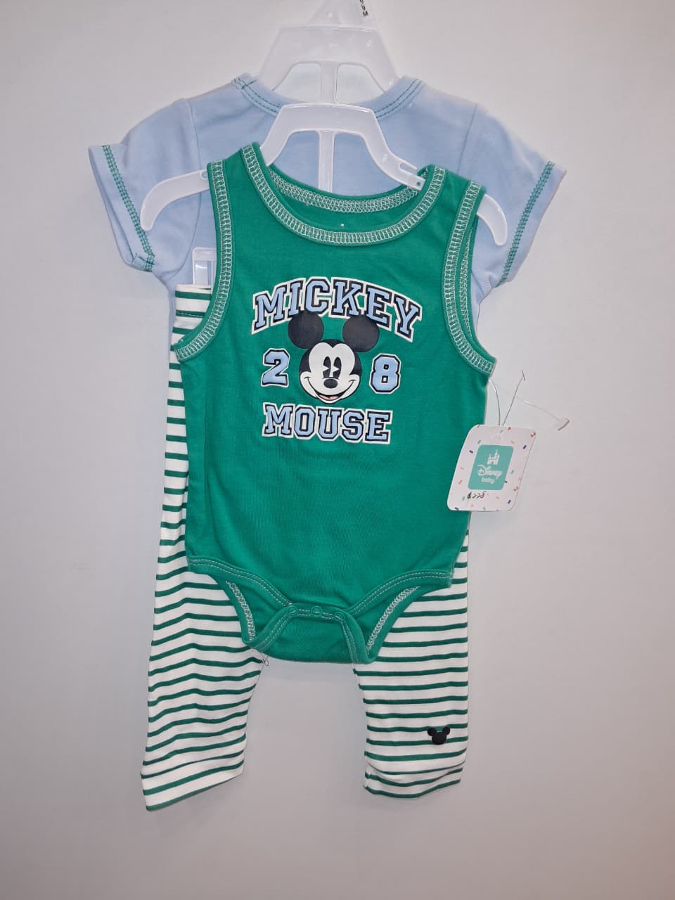 Mickey Mouse &quot;Play To Win&quot; Baby Onesie 3PC Set