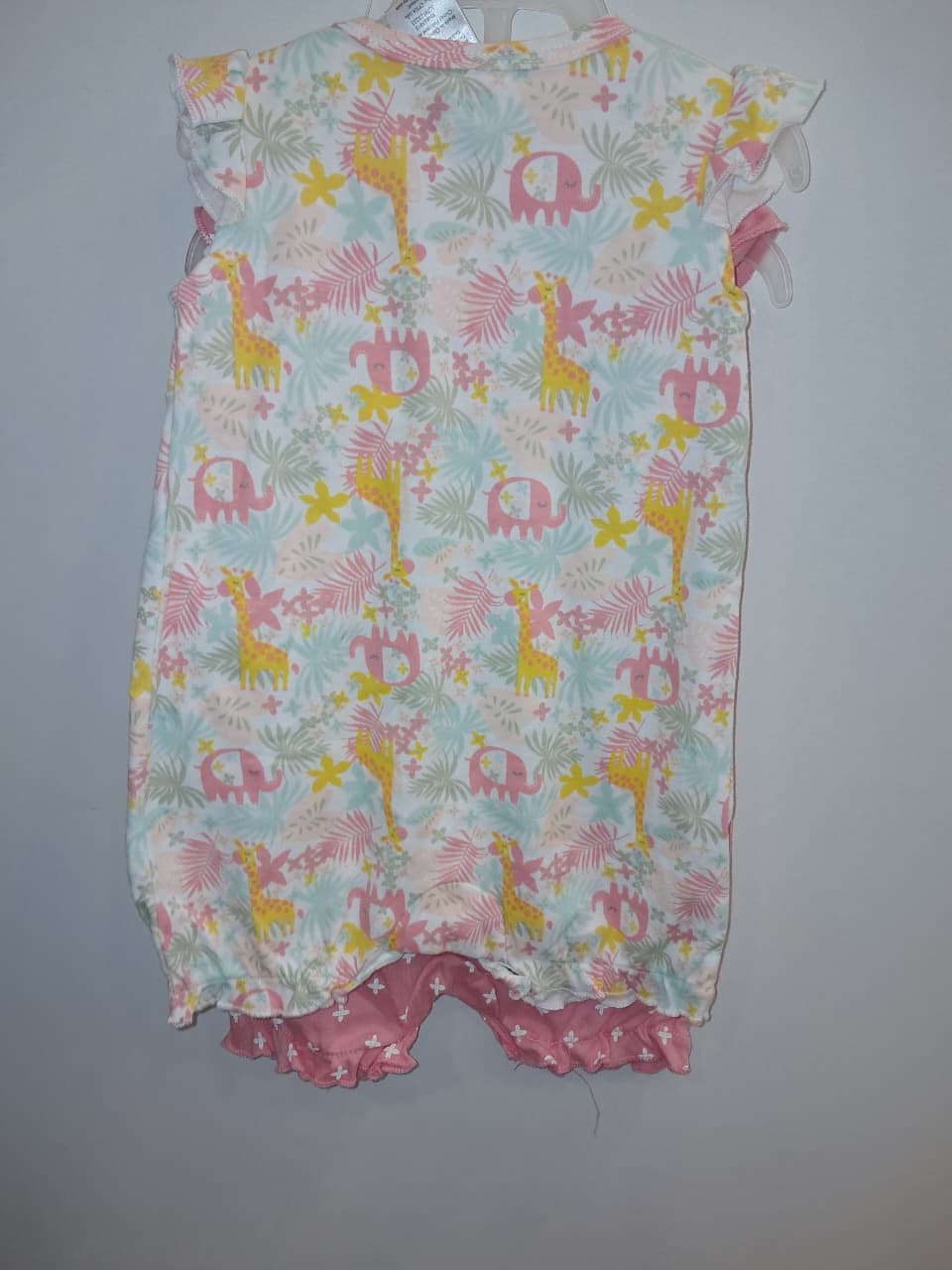 &quot;Sweet Little Girl&quot; Elephant Print 2PC Romper Set