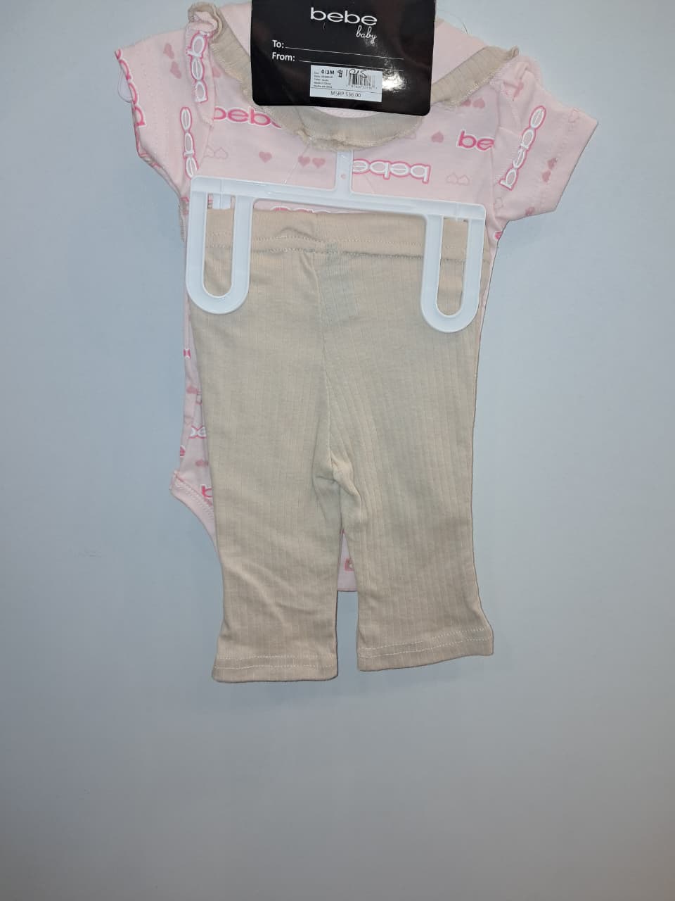 Bebe Girls Pink &amp; Khaki 4PC Set