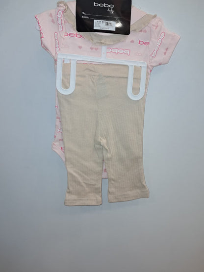 Bebe Girls Pink &amp; Khaki 4PC Set