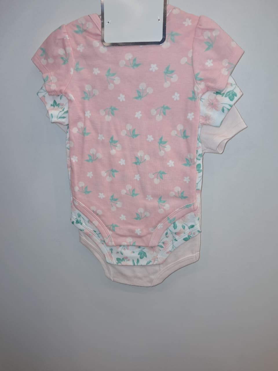 Pink Cherry 5PC Onesie &amp; Headband Baby Set