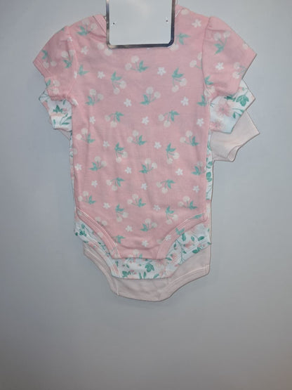 Pink Cherry 5PC Onesie &amp; Headband Baby Set