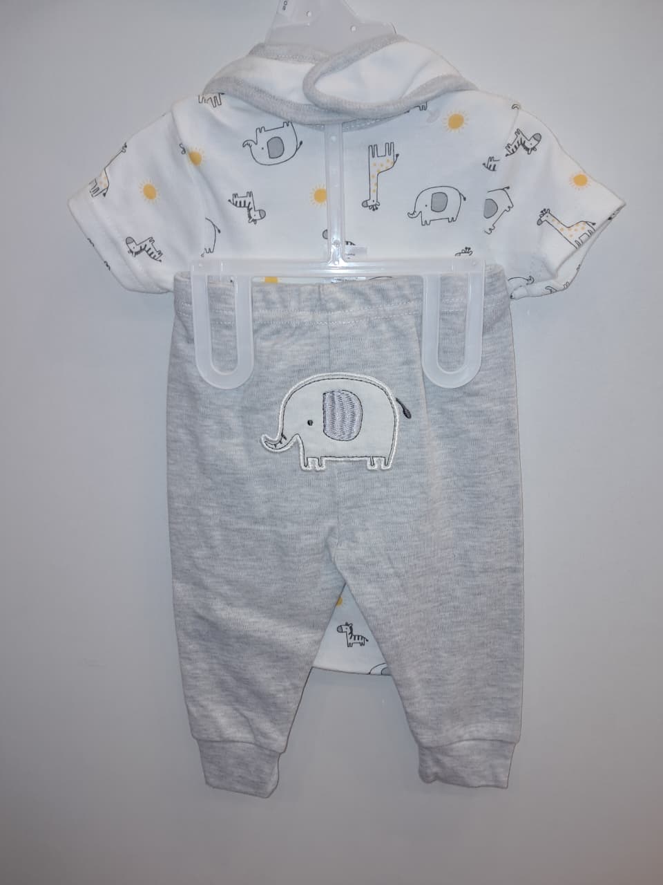 White Zoo Animals Baby 3PC Set