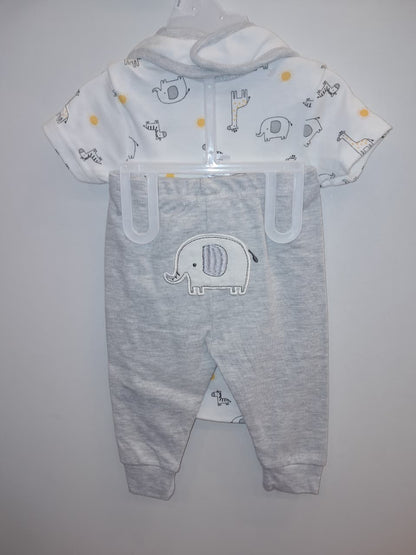 White Zoo Animals Baby 3PC Set