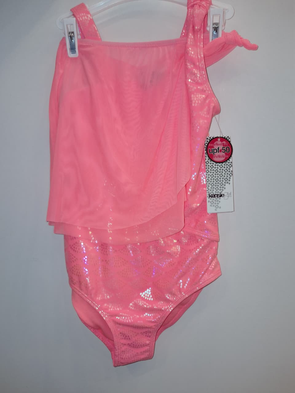 Pink 2PC Girls Bathing Suit with Skirt