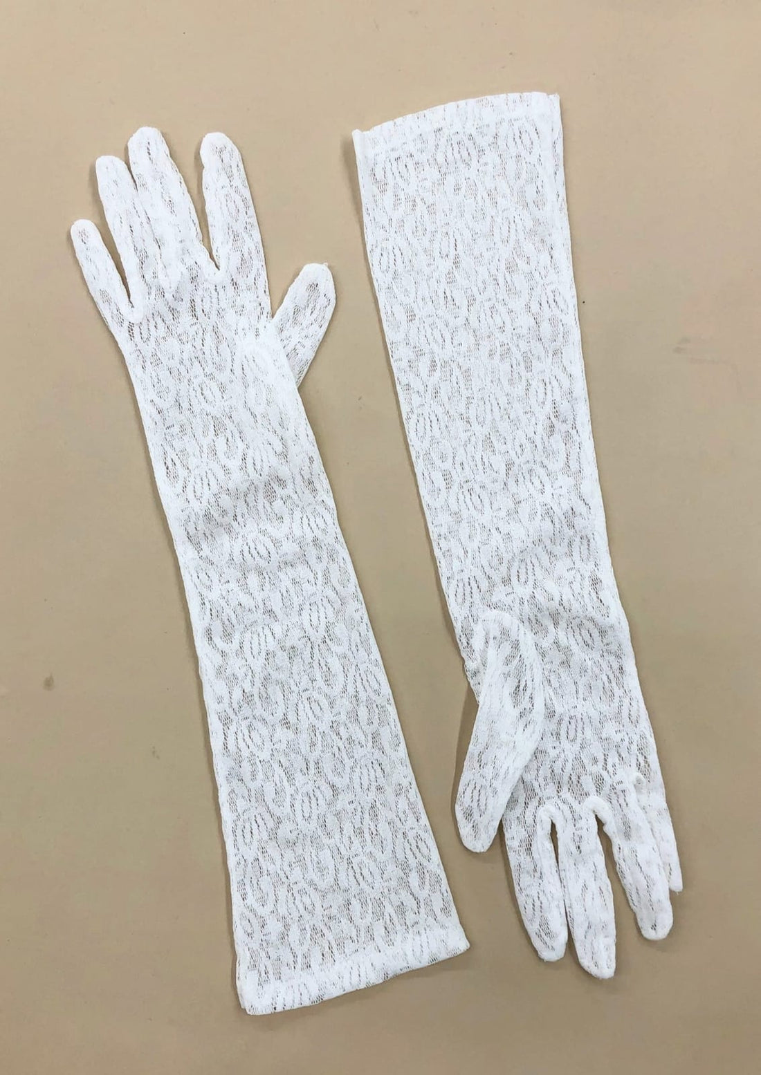 White Lace Long Gloves