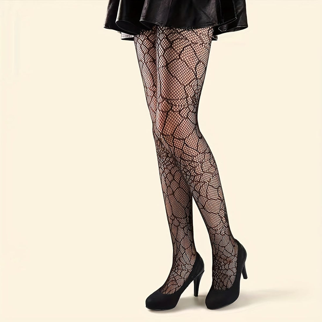 Lace Spider Web Pattern Fishnet Stockings