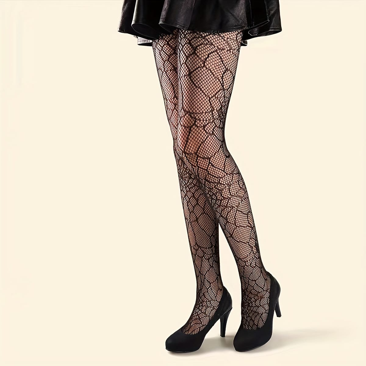 Lace Spider Web Pattern Fishnet Stockings