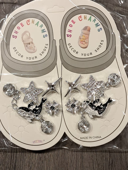 Silver Sylish Decorative Croc Charms