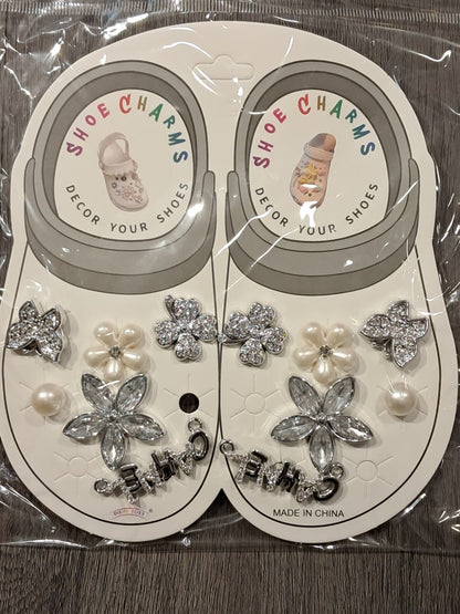 Silver Sylish Decorative Croc Charms