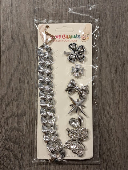 Silver Stylish Decorative Croc Charm Set (7PCS)