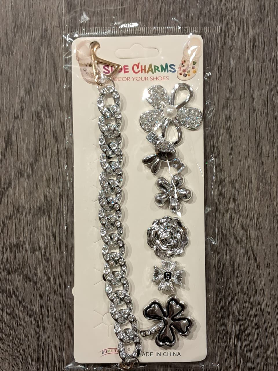 Silver Stylish Decorative Croc Charm Set (7PCS)