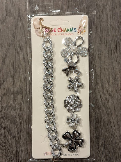 Silver Stylish Decorative Croc Charm Set (7PCS)