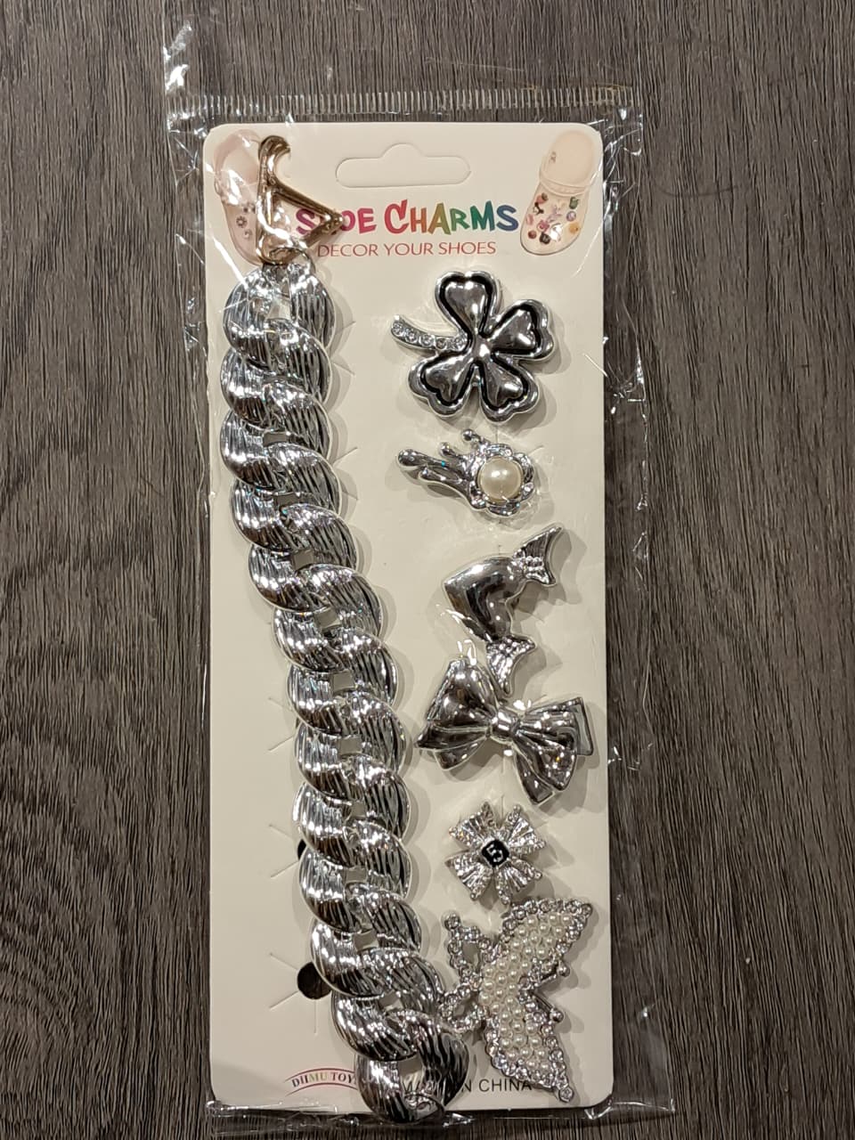 Silver Stylish Decorative Croc Charm Set (7PCS)