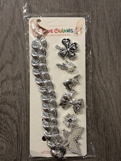 Silver Stylish Decorative Croc Charm Set (7PCS)