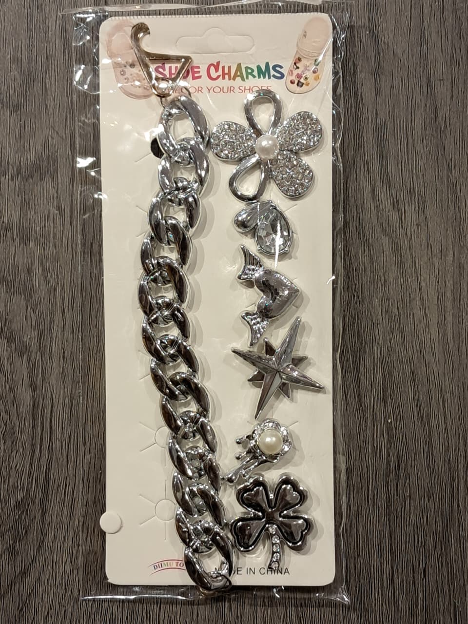 Silver Stylish Decorative Croc Charm Set (7PCS)