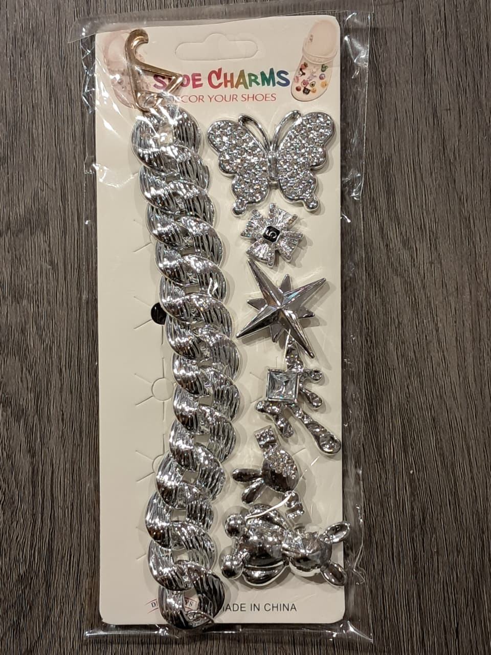 Silver Stylish Decorative Croc Charm Set (7PCS)