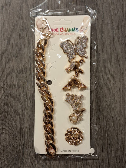 Gold Stylish Decorative Croc Charm Set (7PCS)