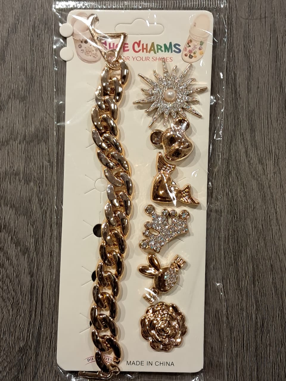 Gold Stylish Decorative Croc Charm Set (7PCS)