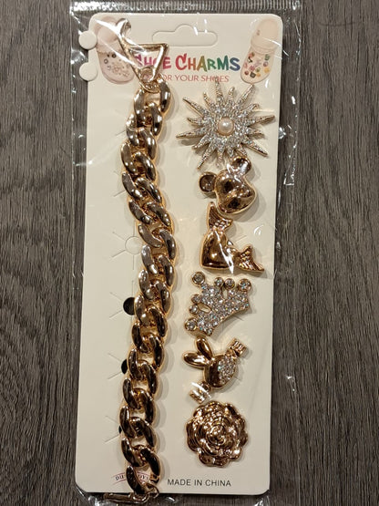 Gold Stylish Decorative Croc Charm Set (7PCS)