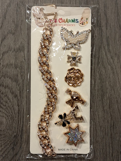 Gold Stylish Decorative Croc Charm Set (7PCS)