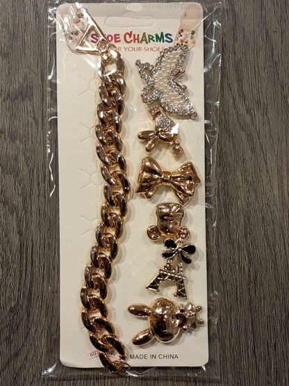 Gold Stylish Decorative Croc Charm Set (7PCS)